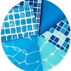 Anti-uv Reinforced With Fabric Blue Mosaic pvc swimming pool liner