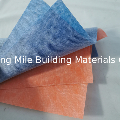 1m width Tile Floor Adhesive Foil Blue Orange PP Membrane Waterproofing Fabric With High Tensile Strength