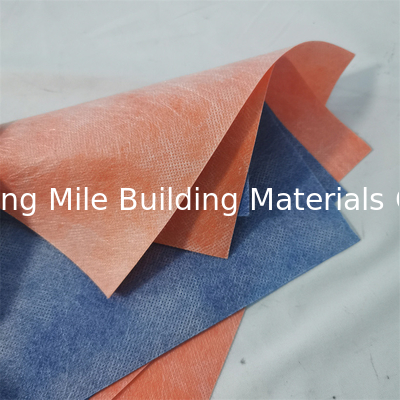 1m width Tile Floor Adhesive Foil Blue Orange PP Membrane Waterproofing Fabric With High Tensile Strength