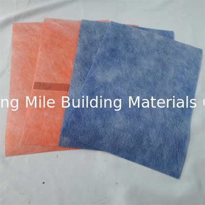 1m width Tile Floor Adhesive Foil Blue Orange PP Membrane Waterproofing Fabric With High Tensile Strength