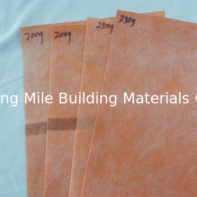 1m width Foil Orange  0.5mm 0.65mm PP PE Membrane Waterproofing Fabric Tile Floor Adhesive With High Tensile Strength
