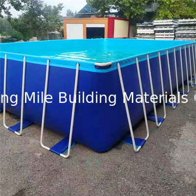Customized Size Rectangular Metal Frame Above Ground Family Outdoor Backyard Swimming Pool