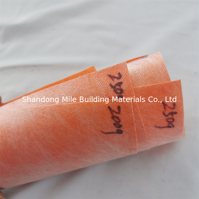 1m width Foil Orange  0.5mm 0.6mm PP PE Membrane Waterproofing Fabric for Tile Floor Adhesive With High Tensile Strength
