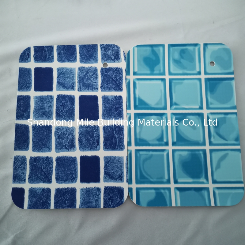 OEM PVC Lining Swimming Pool Liners Blue Mosaic 0.9mm-1.5mm Swimming PVC Pool Liner with Anti-U