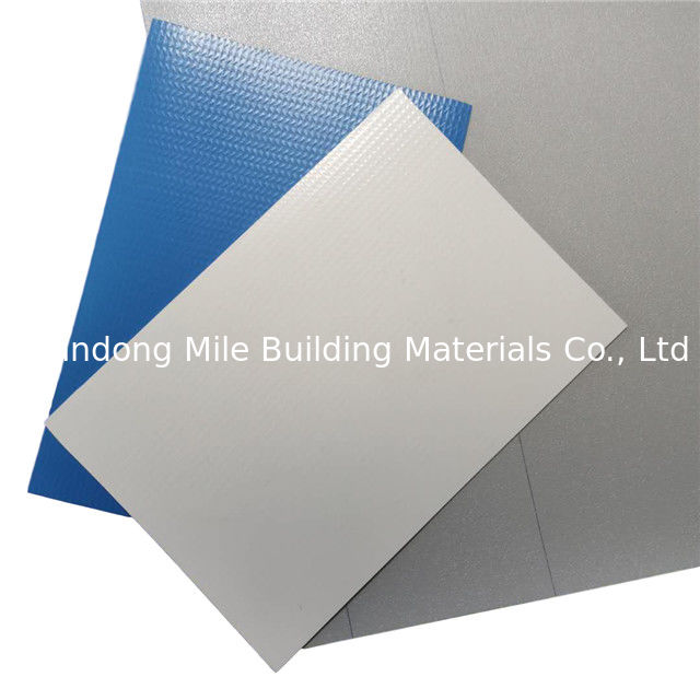 Grey good tensile strength PVC waterproof liner with reinforced fabric heating weldable waterproof sheet