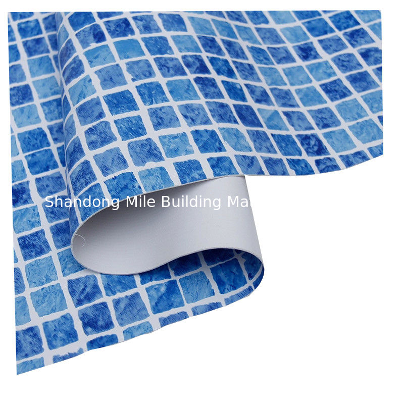 Anti-UV Anti-Microorganisms polyvinyl chloride Blue Mosaic pvc swimming pool liner