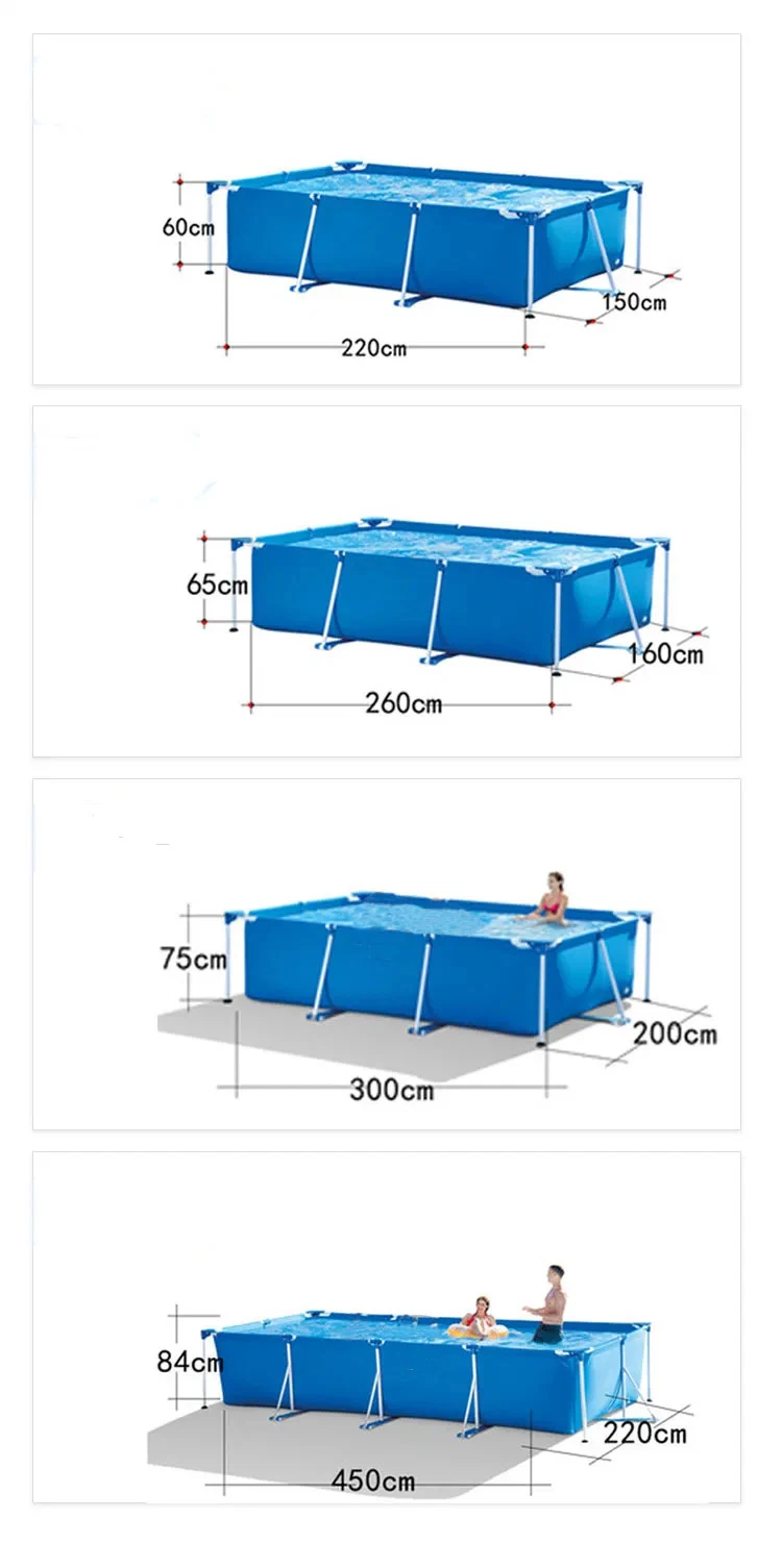Easy Installation Large Metal Frame Above Ground Swimming Pool